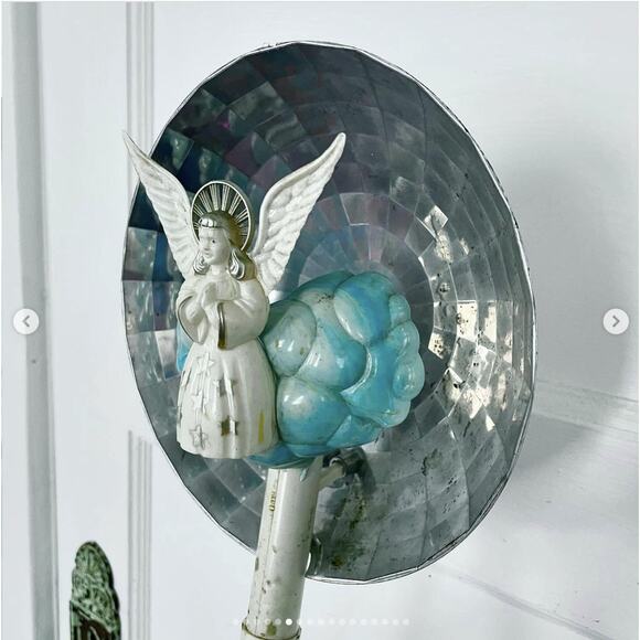 Vtg Christmas Angel Heavenly Reflecting Light Tree Topper Reflector UNTESTED - Picture 5 of 10